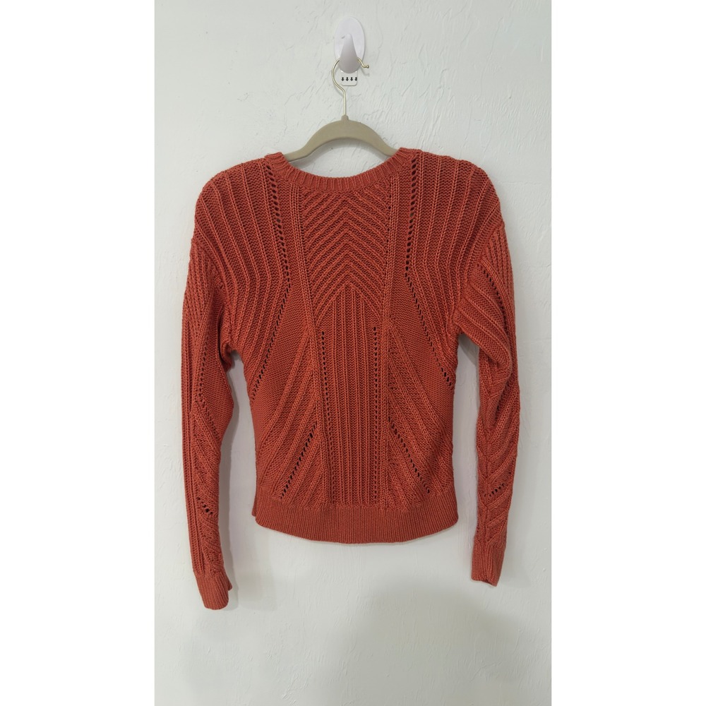 Lauren Ralph Lauren Burnt Orange Pointelle‎ Chevron Knit Sweater SP - Picture 5 of 9